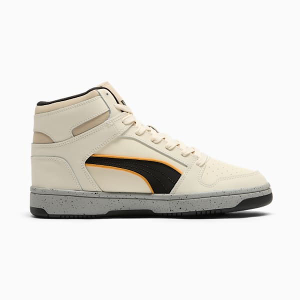 PUMA Rebound LayUp Nylon Men's Sneakers, Alpine Snow-PUMA Black-Clementine, extralarge