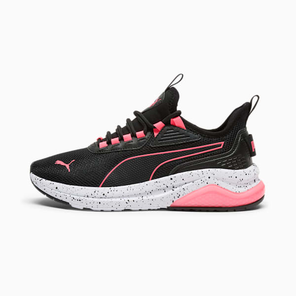 Tenis Amplifier Speckle para mujer, PUMA Black-Sunset Glow, extralarge