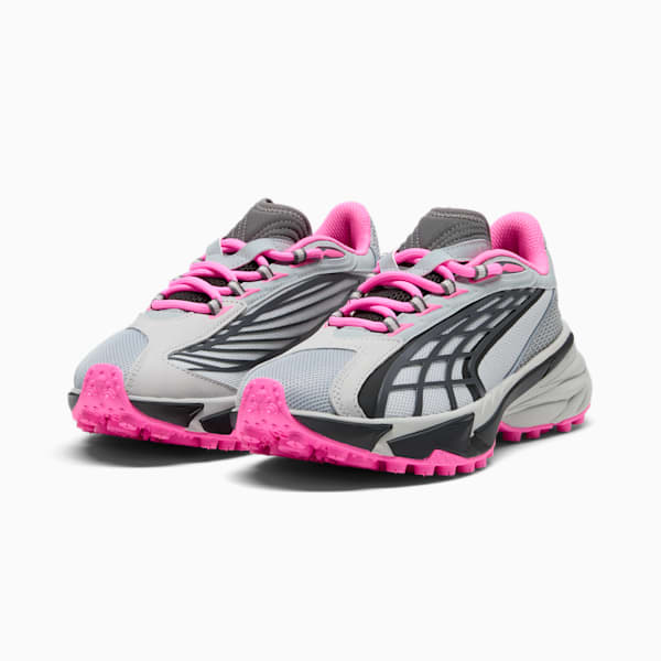 Spirex Sporty Women's Running Sneakers, Cool Mid Gray-Cool Dark Gray-Poison Pink, extralarge