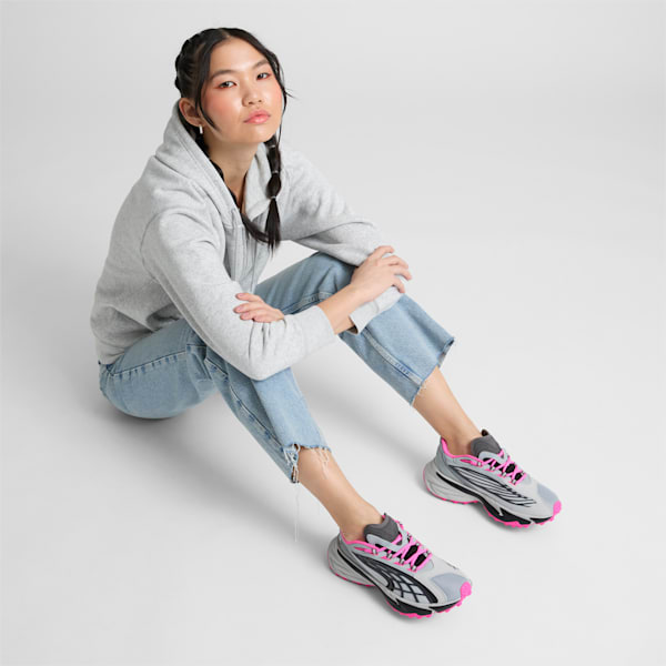 Tenis para correr de mujer Spirex Sporty, Cool Mid Gray-Cool Dark Gray-Poison Pink, extralarge