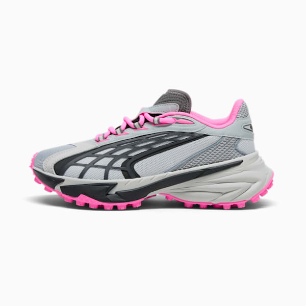 Spirex Sporty Women's Running Sneakers, Cool Mid Gray-Cool Dark Gray-Poison Pink, extralarge
