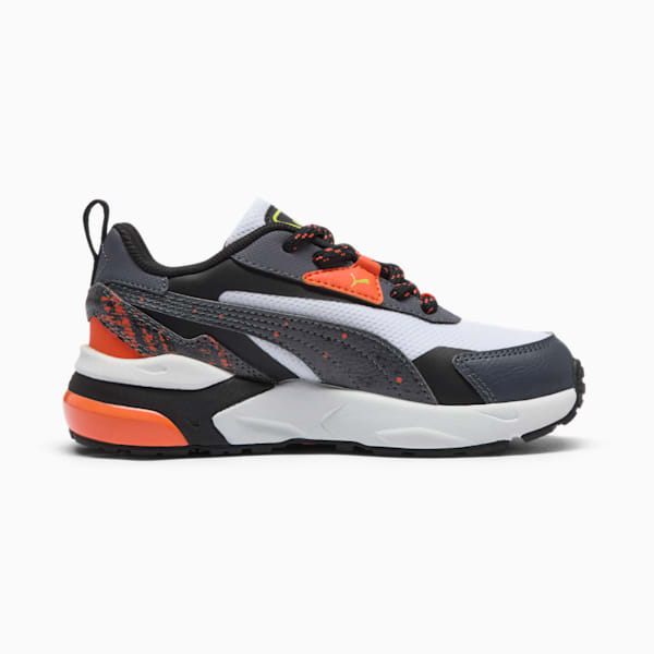Zapatillas Vis2k Full Throttle para niños pequeños, PUMA White-Galactic Gray-Lime Smash, extralarge