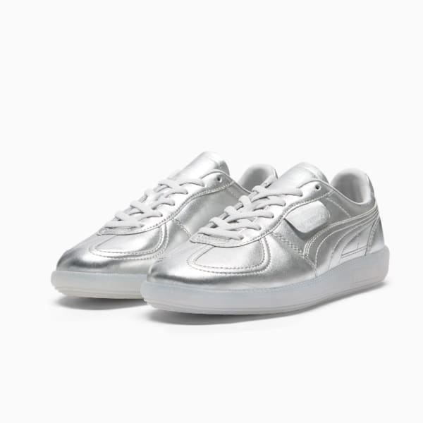 Tenis Palermo Chrome para mujer, PUMA Silver-Feather Gray, extralarge