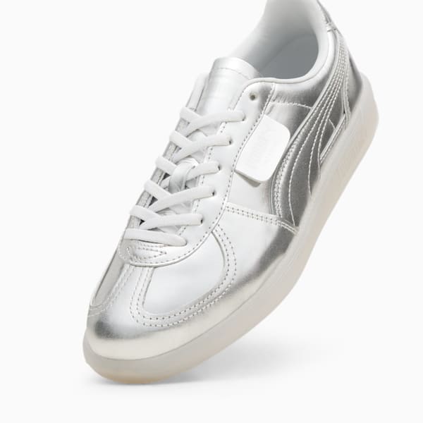 Tenis Palermo Chrome para mujer, PUMA Silver-Feather Gray, extralarge