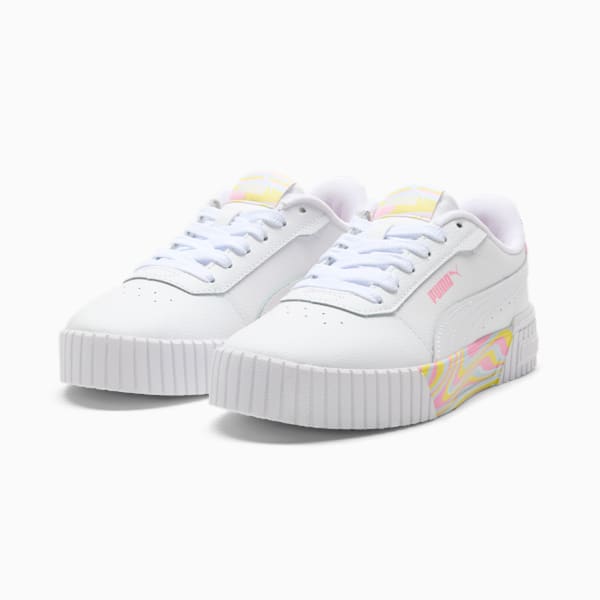 Carina 2.0 Endless Summer Big Kids' Sneakers, PUMA White-Pink Lilac-Lemon Meringue, extralarge