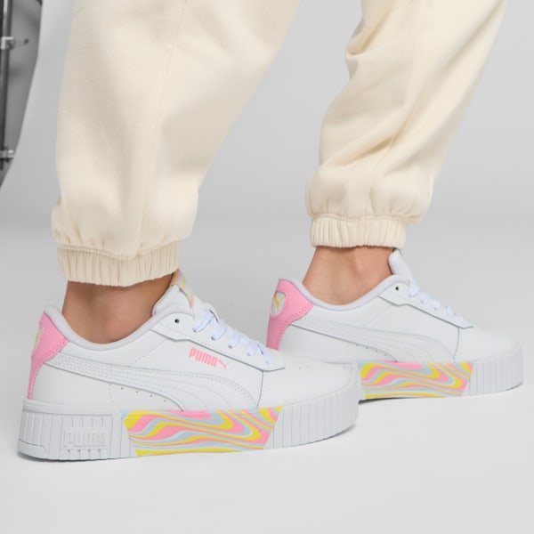 Sneakers Carina 2.0 Endless Summer Enfant et adolescent, PUMA White-Pink Lilac-Lemon Meringue, extralarge
