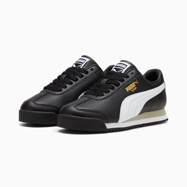 Tenis para niños grandes Roma 24 Standard, PUMA Black-PUMA White, extralarge