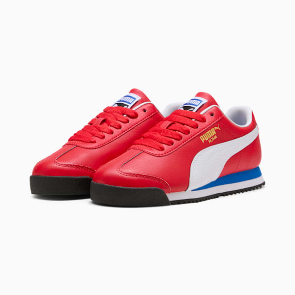 Roma 24 Standard Big Kids' Sneakers, For All Time Red-PUMA White, extralarge