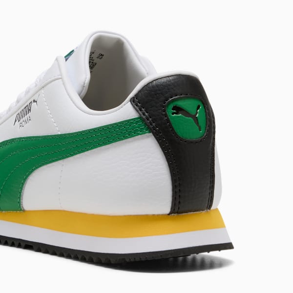 Tenis para niños grandes Roma 24 Standard, PUMA White-Archive Green, extralarge