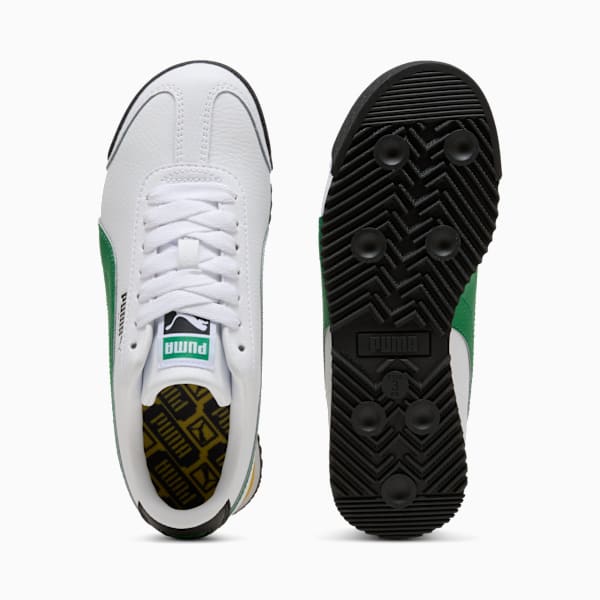 Tenis para niños grandes Roma 24 Standard, PUMA White-Archive Green, extralarge