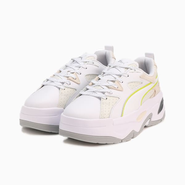 ウィメンズ PUMA x dazzlin ブラスター スニーカー, PUMA White-Vapor Gray, extralarge-JPN