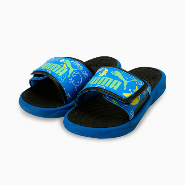 Royalcat Comfort Youth Slides, Racing Blue-PUMA Black, extralarge-IND