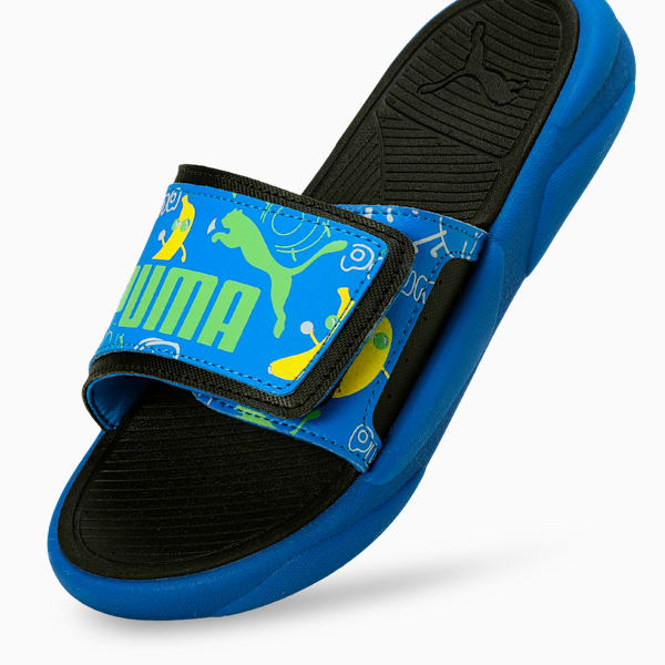 Royalcat Comfort Youth Slides, Racing Blue-PUMA Black, extralarge-IND