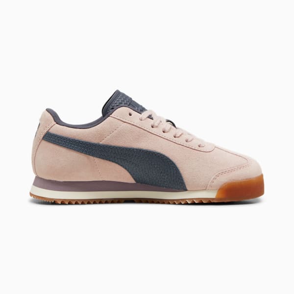 Tenis Roma 24 Suede para niños grandes, Mauve Mist-Galactic Gray-Gum, extralarge