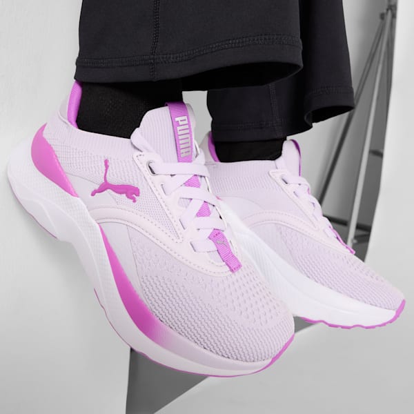 SOFTRIDE Mayve Big Kids' Running Shoes, Lilac Frost-Pure Magenta-PUMA Silver, extralarge
