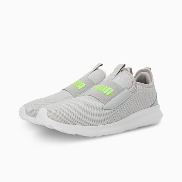 Flamecrest Men's Slip-On Shoes, Cool Light Gray-Electric Lime, extralarge-IND