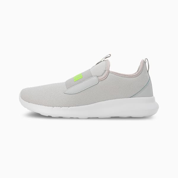 Flamecrest Men's Slip-On Shoes, Cool Light Gray-Electric Lime, extralarge-IND