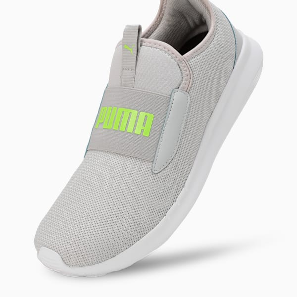 Flamecrest Men's Slip-On Shoes, Cool Light Gray-Electric Lime, extralarge-IND