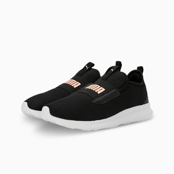 Flamecrest Women's Slip-On Shoes, PUMA Black-Peach Fizz, extralarge-IND