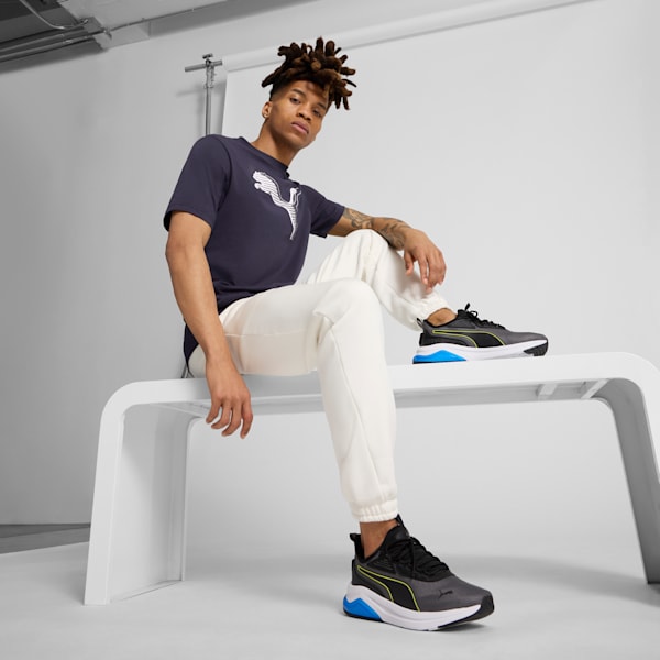 Amplifier Men's Wide Sneakers, Cool Dark Gray-Electric Lime-PUMA Black-PUMA Team Royal, extralarge