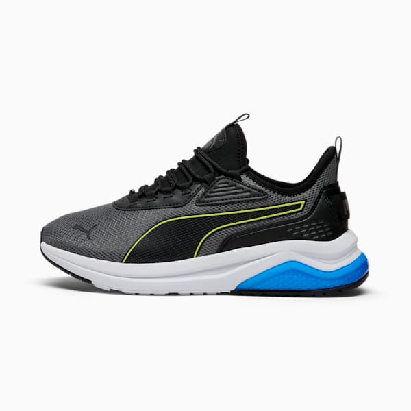 Amplifier Men's Wide Sneakers, Cool Dark Gray-Electric Lime-PUMA Black-PUMA Team Royal, extralarge