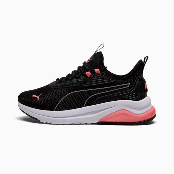 Tenis anchos para mujer Amplifier, PUMA Black-Passionfruit-PUMA White, extralarge