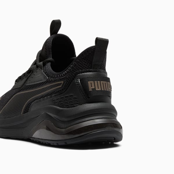Amplifier Women's Wide Sneakers, PUMA Black-PUMA Gold, extralarge