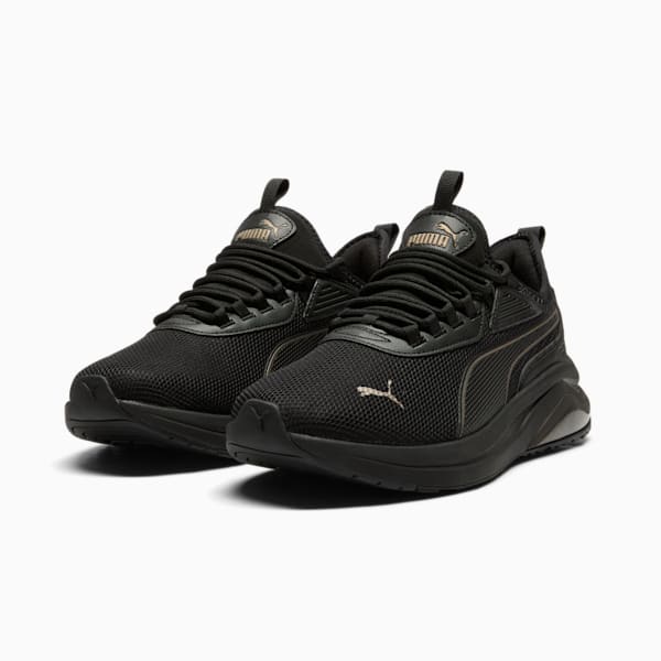 Amplifier Women's Wide Sneakers, PUMA Black-PUMA Gold, extralarge