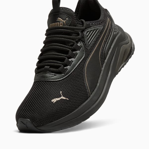 Amplifier Women's Wide Sneakers, PUMA Black-PUMA Gold, extralarge