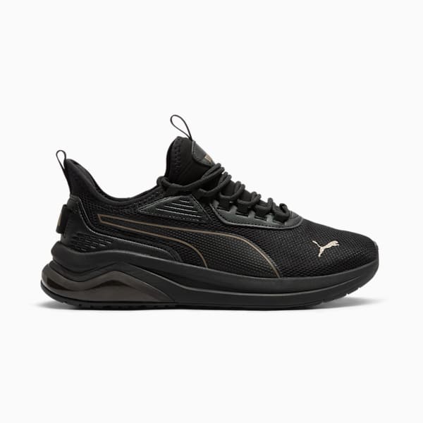 Amplifier Women's Wide Sneakers, PUMA Black-PUMA Gold, extralarge