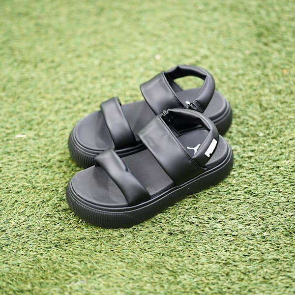 ウィメンズ マユ パフィー サンダル, PUMA Black-PUMA Black-PUMA White, extralarge-JPN