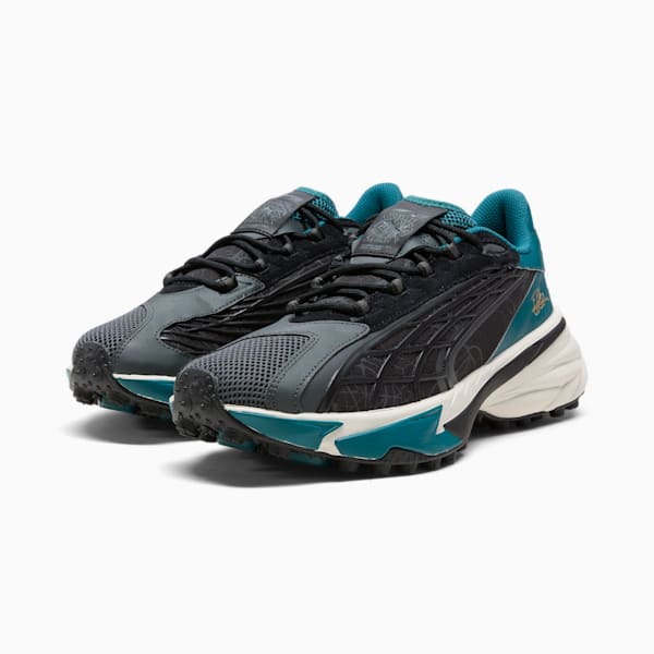 Tenis Spirex Icons of Speed para hombre, PUMA Black-Cold Green, extralarge