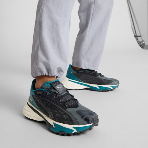 Tenis Spirex Icons of Speed para hombre, PUMA Black-Cold Green, extralarge