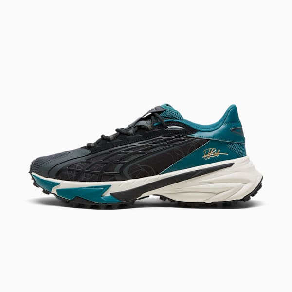 Tenis Spirex Icons of Speed para hombre, PUMA Black-Cold Green, extralarge