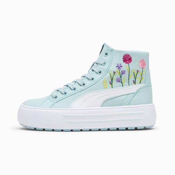 Kaia 2.0 Mid Floral Women's Sneakers, Turquoise Surf-PUMA White-Dewdrop, extralarge