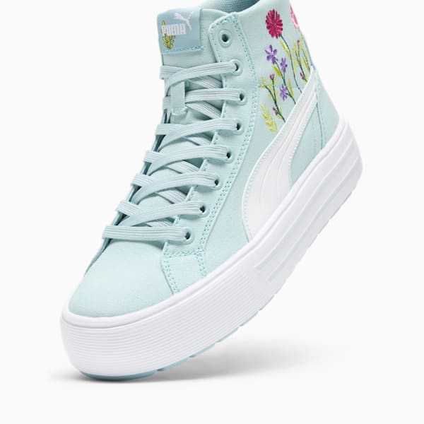 Kaia 2.0 Mid Floral Women's Sneakers, Turquoise Surf-PUMA White-Dewdrop, extralarge