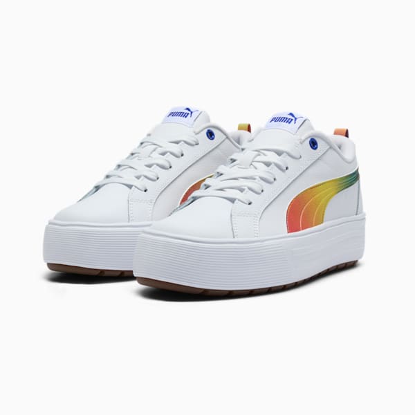 Tenis Kaia 2.0 Love Wins Mujer, PUMA White-Meadow-Bright Papaya-Dart Blue, extralarge