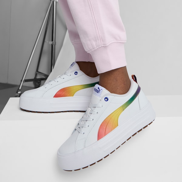 Tenis Kaia 2.0 Love Wins Mujer, PUMA White-Meadow-Bright Papaya-Dart Blue, extralarge