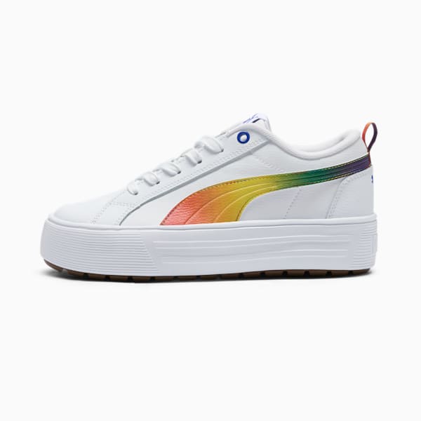 Kaia 2.0 Love Wins Women's Sneakers, PUMA White-Meadow-Bright Papaya-Dart Blue, extralarge