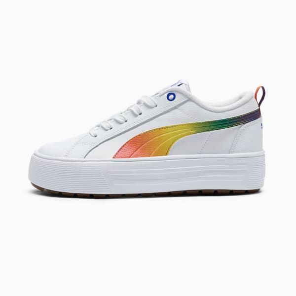 Tenis Kaia 2.0 Love Wins Mujer, PUMA White-Meadow-Bright Papaya-Dart Blue, extralarge