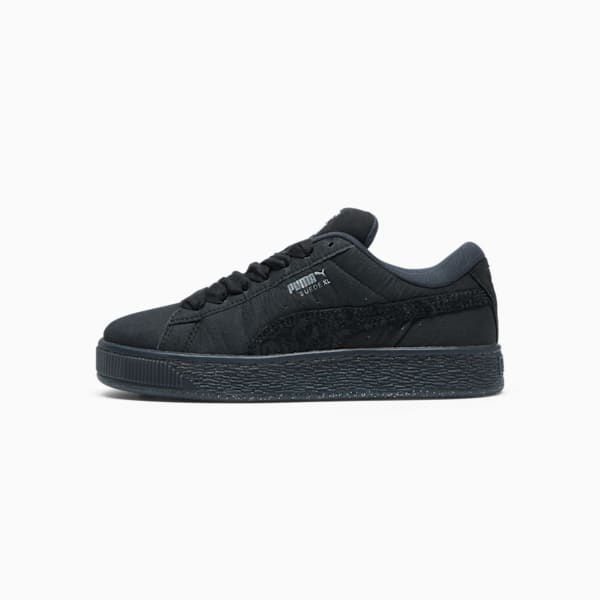 PUMA x COLLINA STRADA Suede XL Black Women's Sneakers, Flat Dark Gray-PUMA Black-PUMA Silver, extralarge