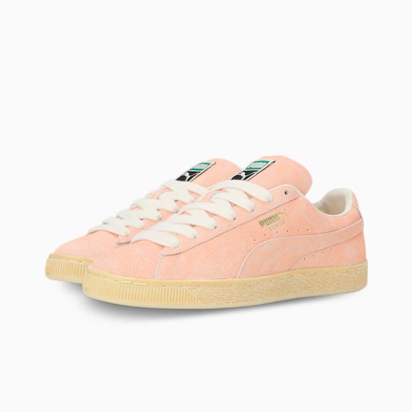 Suede Faded Sneakers, Bright Melon-Frosted Ivory, extralarge-IND