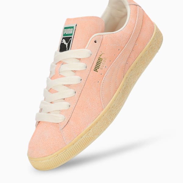 Suede Faded Sneakers, Bright Melon-Frosted Ivory, extralarge-IND