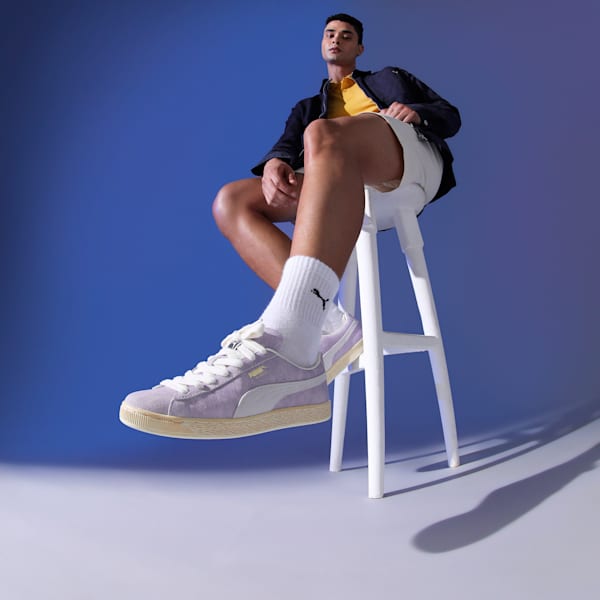 Suede Faded Sneakers, Lavender Alert-Frosted Ivory, extralarge-IND