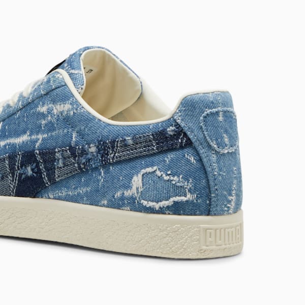 Sneakers en denim Clyde, Frosted Ivory-Faded Denim, extralarge