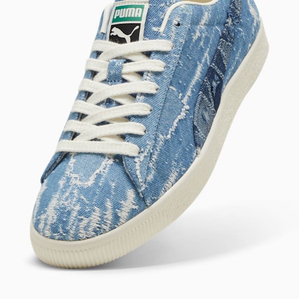 Sneakers en denim Clyde, Frosted Ivory-Faded Denim, extralarge