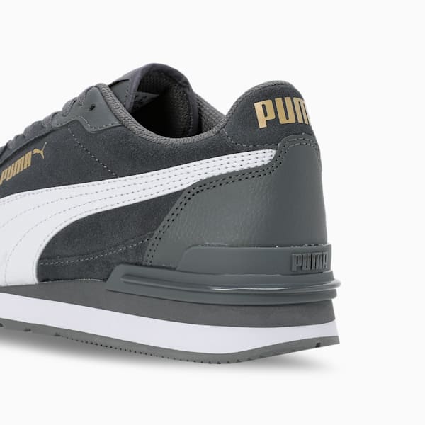 ST Runner v4 Suede Sneakers, Cool Dark Gray-PUMA White-Puma Team Gold, extralarge-IND