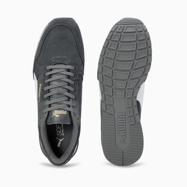 ST Runner v4 Suede Sneakers, Cool Dark Gray-PUMA White-Puma Team Gold, extralarge-IND