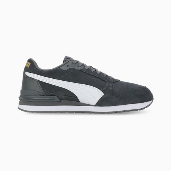 ST Runner v4 Suede Sneakers, Cool Dark Gray-PUMA White-Puma Team Gold, extralarge-IND