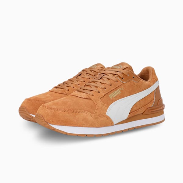 ST Runner v4 Suede Sneakers, Desert Tan-Vapor Gray-Puma Team Gold-PUMA White, extralarge-IND